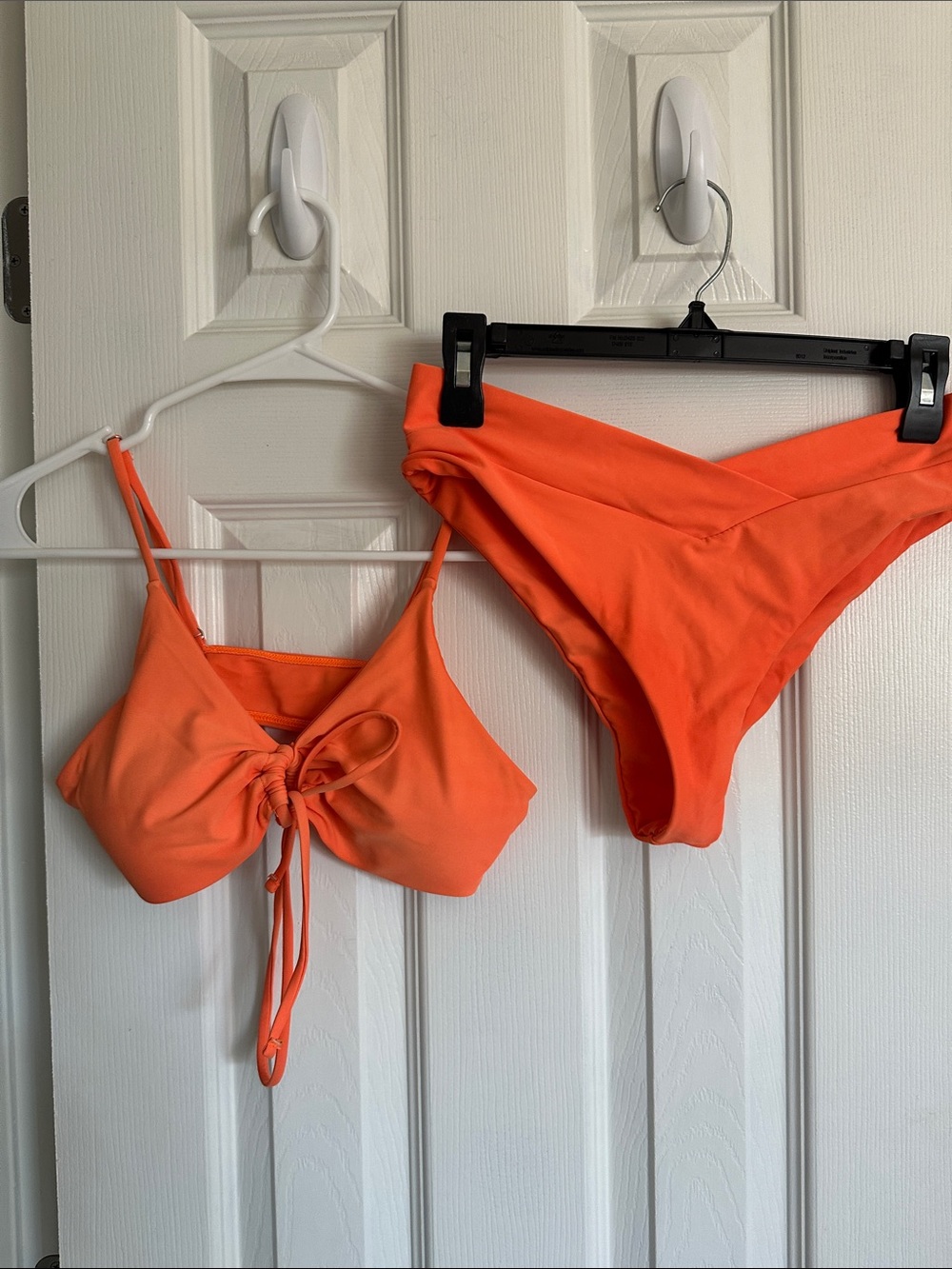 Women's Tie-Front Bikini Set in Bright Orange